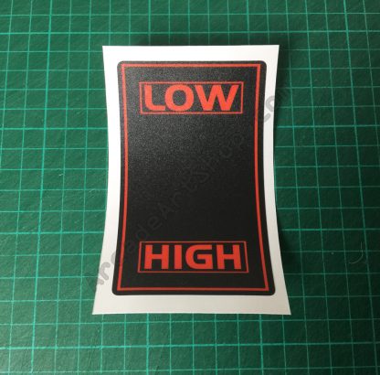 Low High shifter decal red black