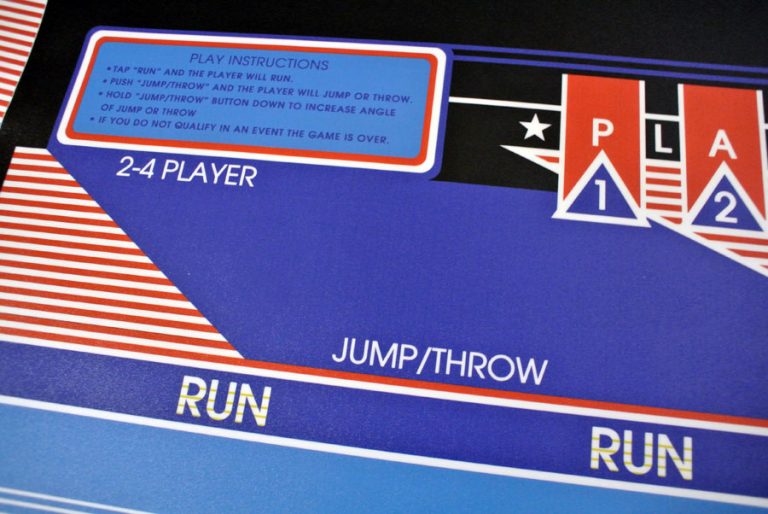 Electrocoin Goliath Track & Field Control Panel Overlay Arcade Art Shop