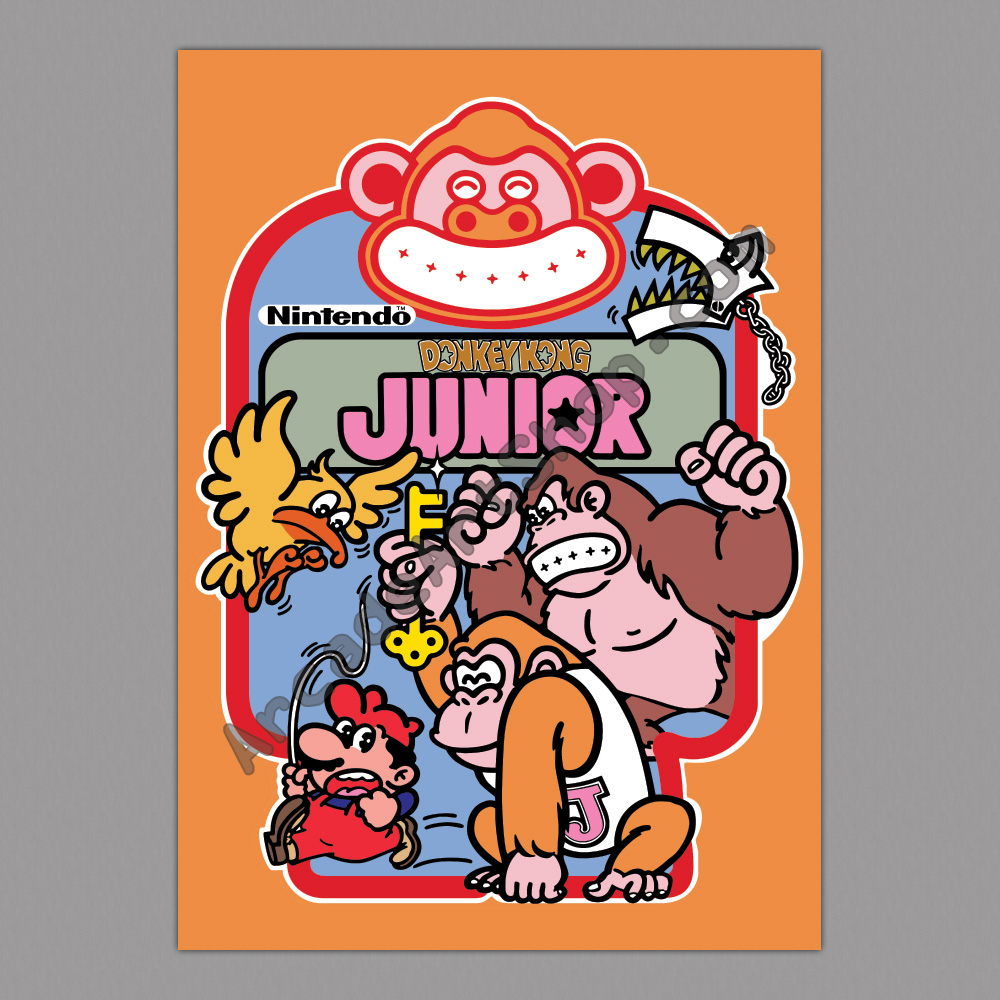 Donkey Kong Jr Arcade Cabinet Graphics Side Art 