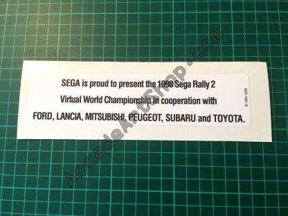 Sega Rally 2 upper-middle seat decal SRT-1601-E
