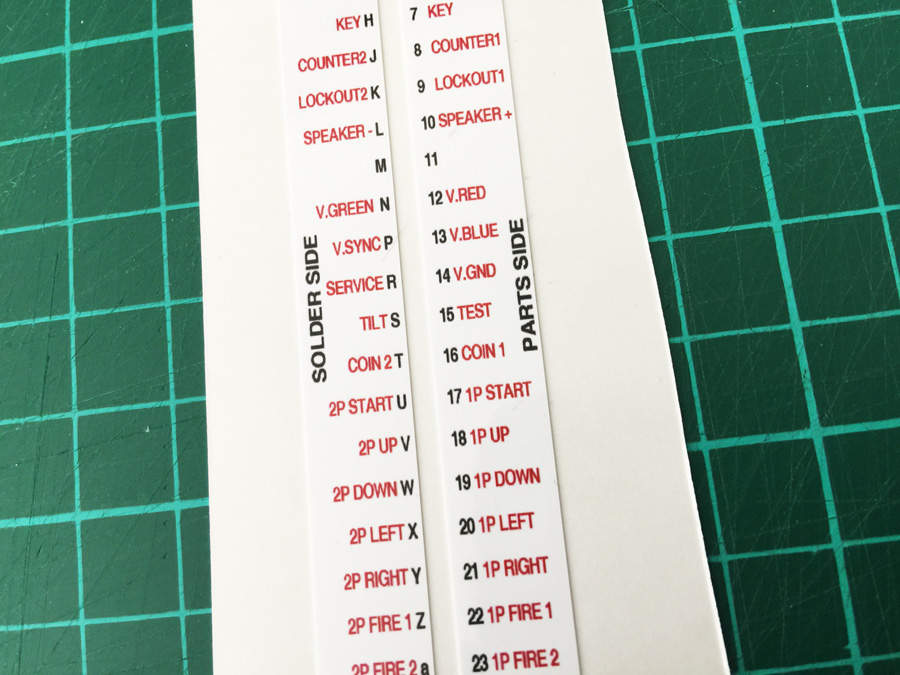 Jamma Label Stickers for Arcade Edge Connector 10 Pack 