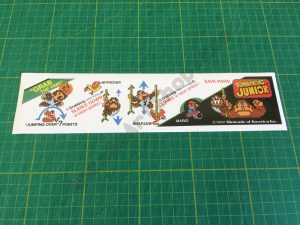 Donkey Kong Junior DK Jr. Instructions Decal Sticker (below bezel ...