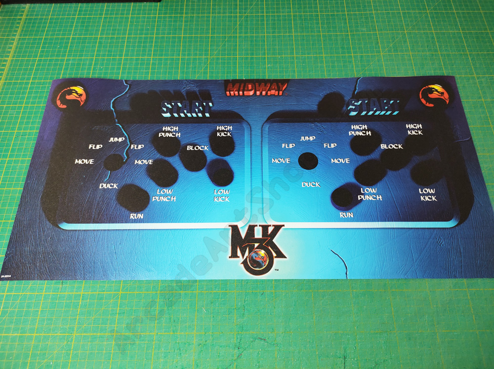Mortal Kombat 3 Arcade Alternate Control Panel Overlay MK3 MKIII UMK3 CPO Midway 