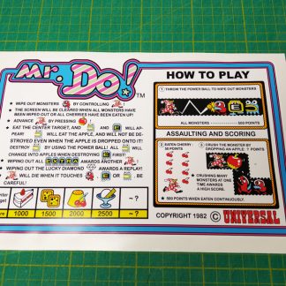 Mr Do! instruction decal