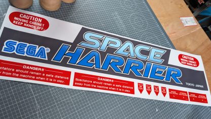 space harrier deluxe dlx warning labels rear base logo sega set