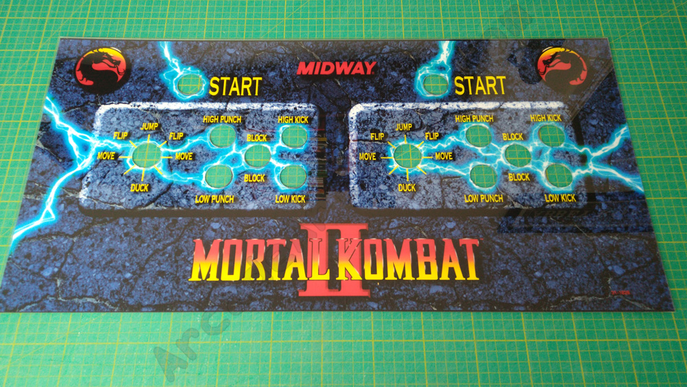 Mortal Kombat 2 Arcade Control Panel Overlay 7 Button MK2 MKII CPO Mame Midway 