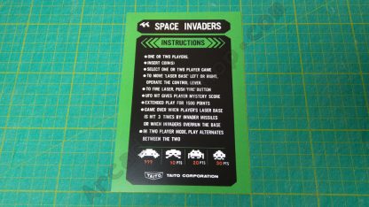 space invaders taito english instruction card
