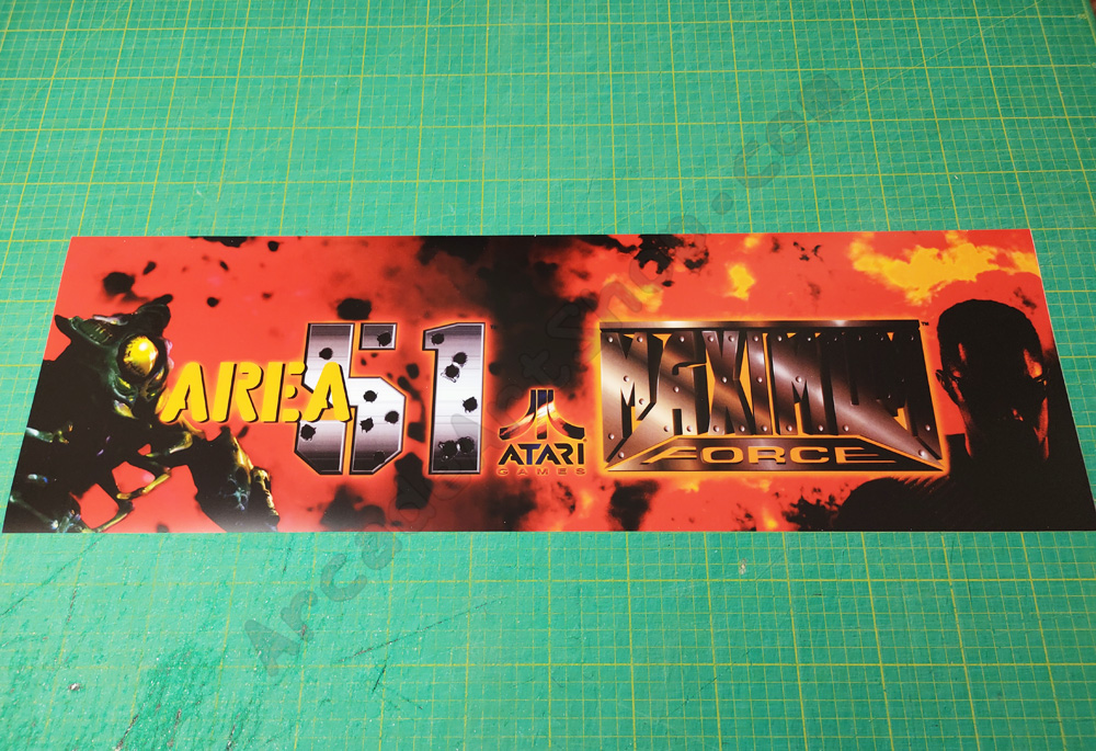 Area 51 Maximum Force Arcade Marquee For Header/Backlit Sign 