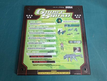 ghost squad original acrylic instructions panel CTF-1001UK-01