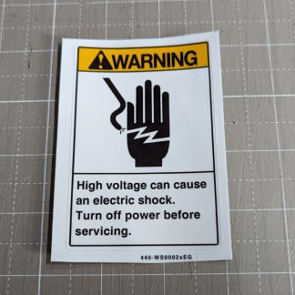 440-WS0002xEG warning high voltage servicing sticker sega