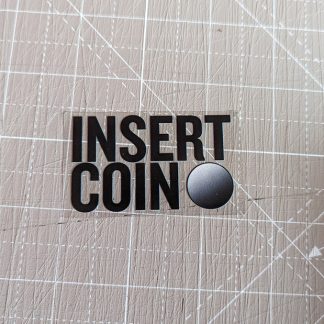 insert coin decal sticker clear vinyl