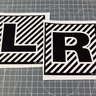 sega cockpit twin cabinet left right L R rear panel stickers 421-8544 8543