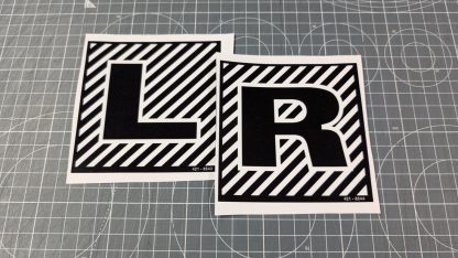 sega cockpit twin cabinet left right L R rear panel stickers 421-8544 8543