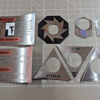 sega shinobi silver button instruction stickers set