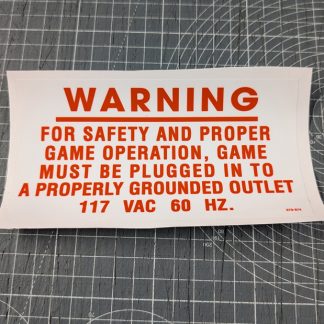 williams warning grounded sticker std-674