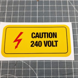 warning label caution 240 volt electrocoin cabinet