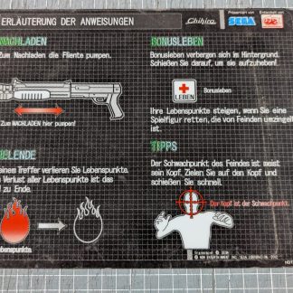 house of the dead 3 nos instruction panel decal HDT-2002-03UK german