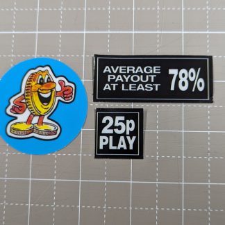barcrest fruit machine decals payout 25p per play logo