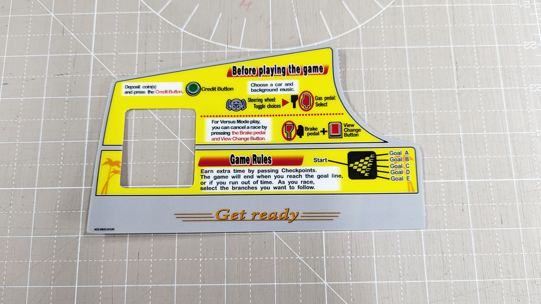 outrun 2 dash vr panel with credit button instructions polycarbonate