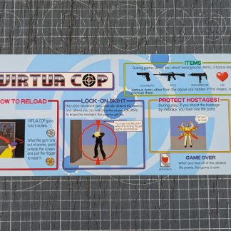 virtua cop nos instruction panel 422-0501-01